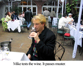 Mike tests the wine
