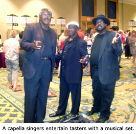 A capella singers provide a little entertainment
