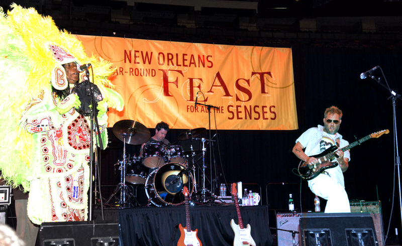 Anders Osborne plays with Big Chief Monk Boudreaux and Kirk Joseph