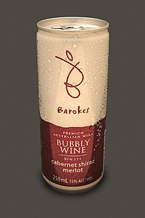 Barokes bubbly wine in a can